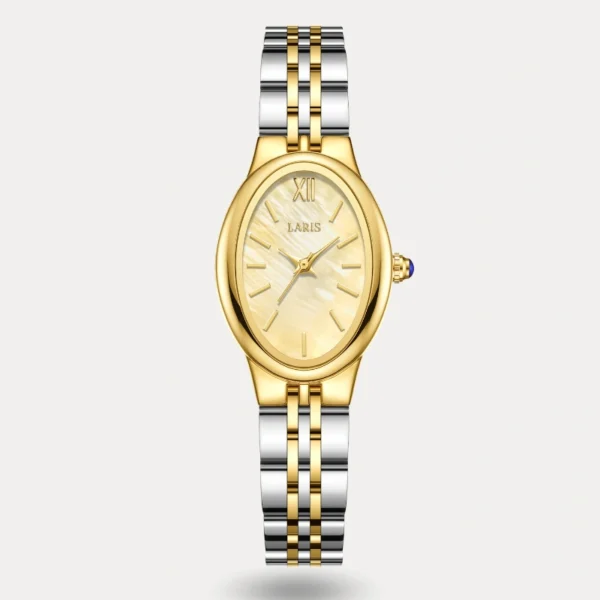 ساعة ترف النسائية بلون فضي وذهبي | LAS017L
