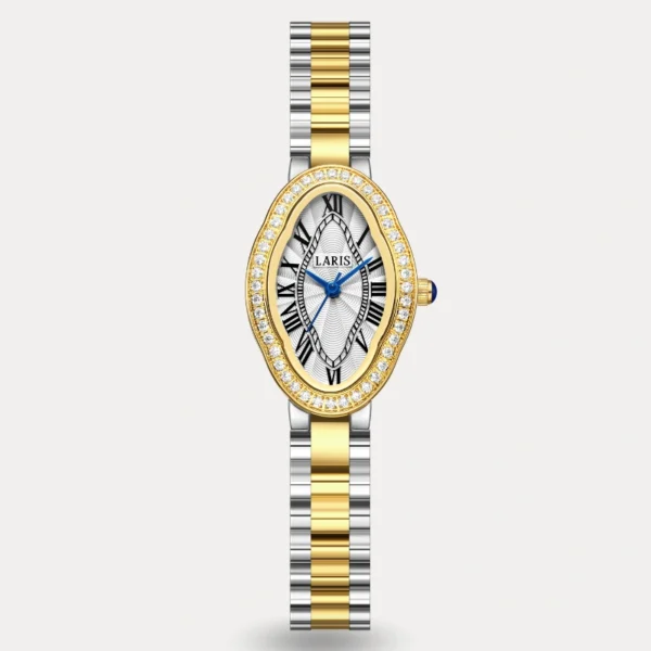 ساعة شيخة النسائية بلون فضي وذهبي | LOS010L