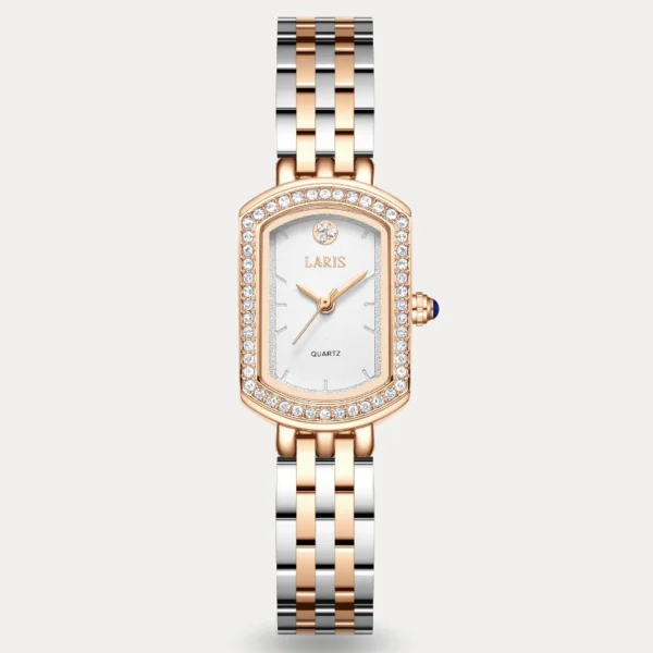 ساعة ليان النسائية بلون فضي وروز قولد | LOS011L