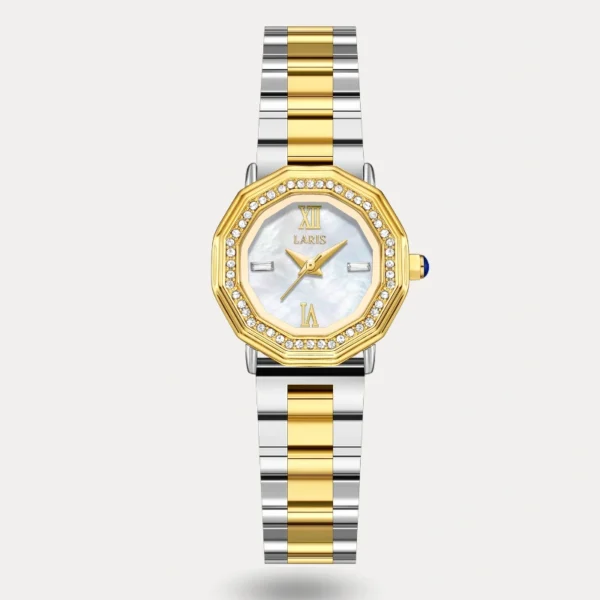 ساعة ريفال النسائية بلون فضي وذهبي | LOS013L