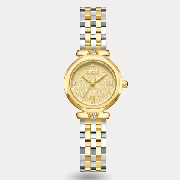 ساعة ميساء النسائية بلون فضي وذهبي | LOS015L