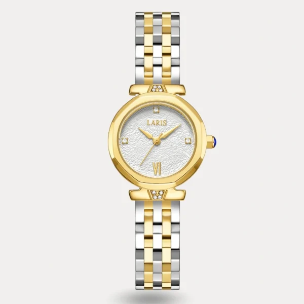 ساعة ميساء النسائية بلون فضي وذهبي | LOS015L